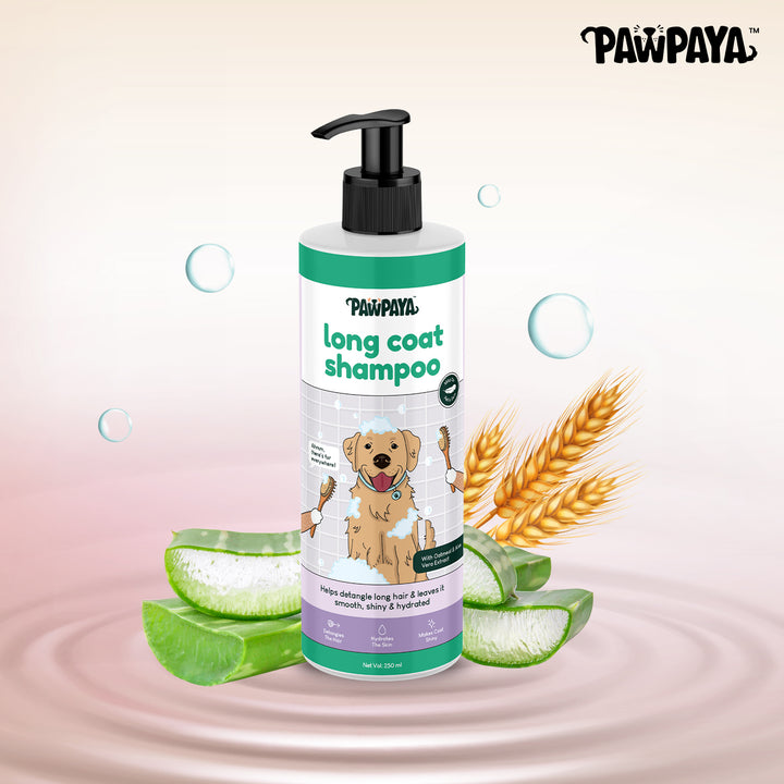 Pawpaya Long Coat Shampoo,  250 ml, ABK Grooming, Long coat shampoo for dogs, Best long coat shampoo in India, Natural dog shampoo, Shampoo for adult dogs, Shampoo for labs 2024, Dog shampoo with good reviews 2024, Long coat shampoo under 500, Under 500 dog shampoo,