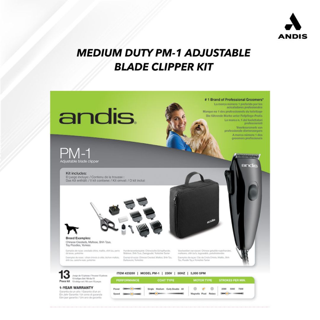 Andis Adjustable Blade Pet Clipper Kit