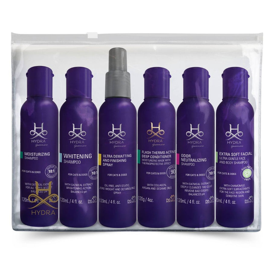 Hydra Groomer's Experience Sample Set - abk grooming, Best dog shampoos, Buy dog shampoo online, Best Hydra dog shampoo in India, Adult dog shampoo, Lab dog shampoo, Tear-free shampoo, Shampoo and conditioners, Affordable dog shampoo