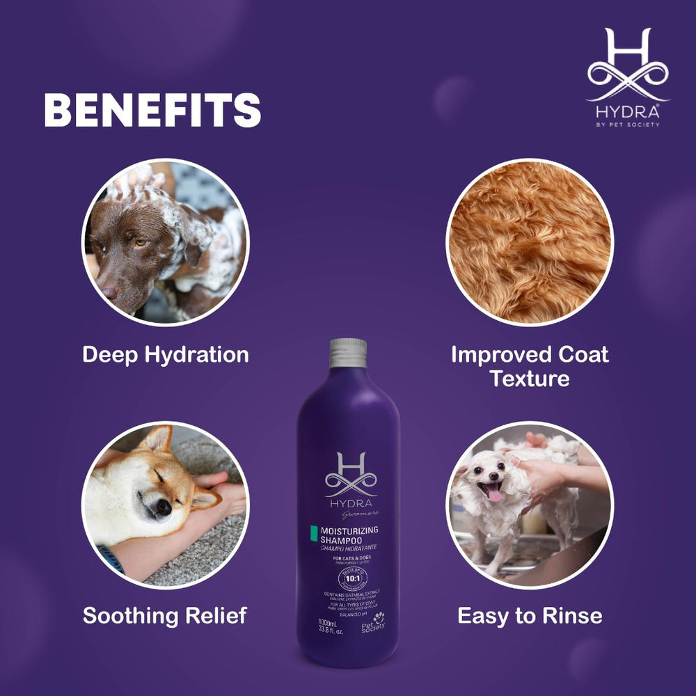 Hydra Professional Moisturizing Pet Shampoo, 1 litre, Hydrating dog shampoo, shines the coat dog shampoo, Shining coat shampoo, gentle dog shampoo, buy dog shampoo for sensitive dogs, long coat dog shampoo, Hydra short coat shampoo