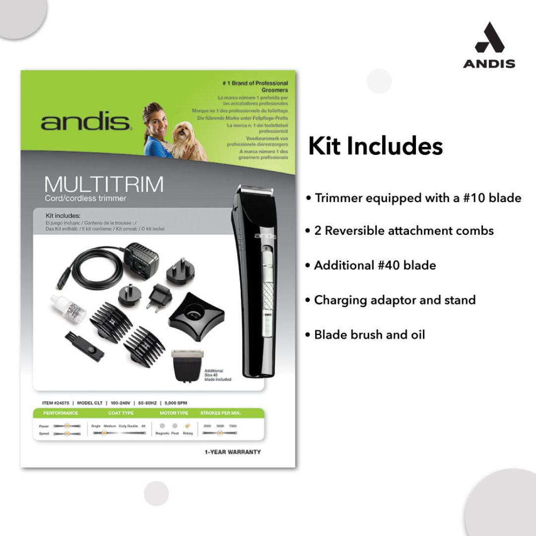 Andis CLT MultiTrim Cord/Cordless Trimmer, Black