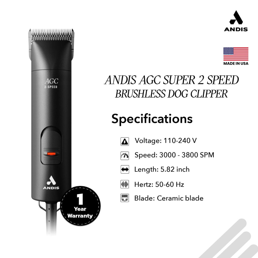 Andis AGC 2 Speed Pet Clipper For Pet Groomers Shop Now ABK Grooming