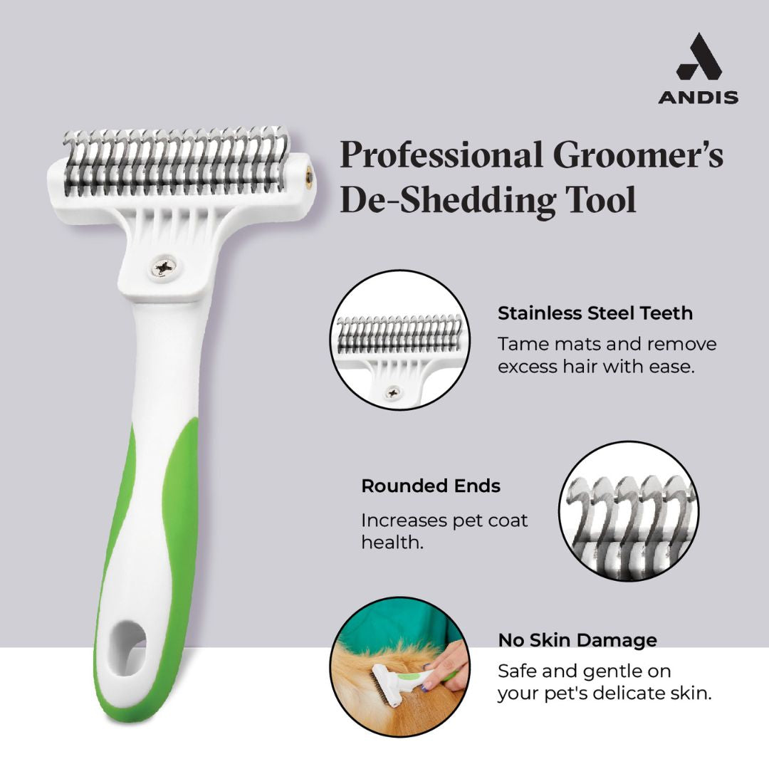 Andis De-shedding Tool for Removing Mats, Tangles, and Loose Hair