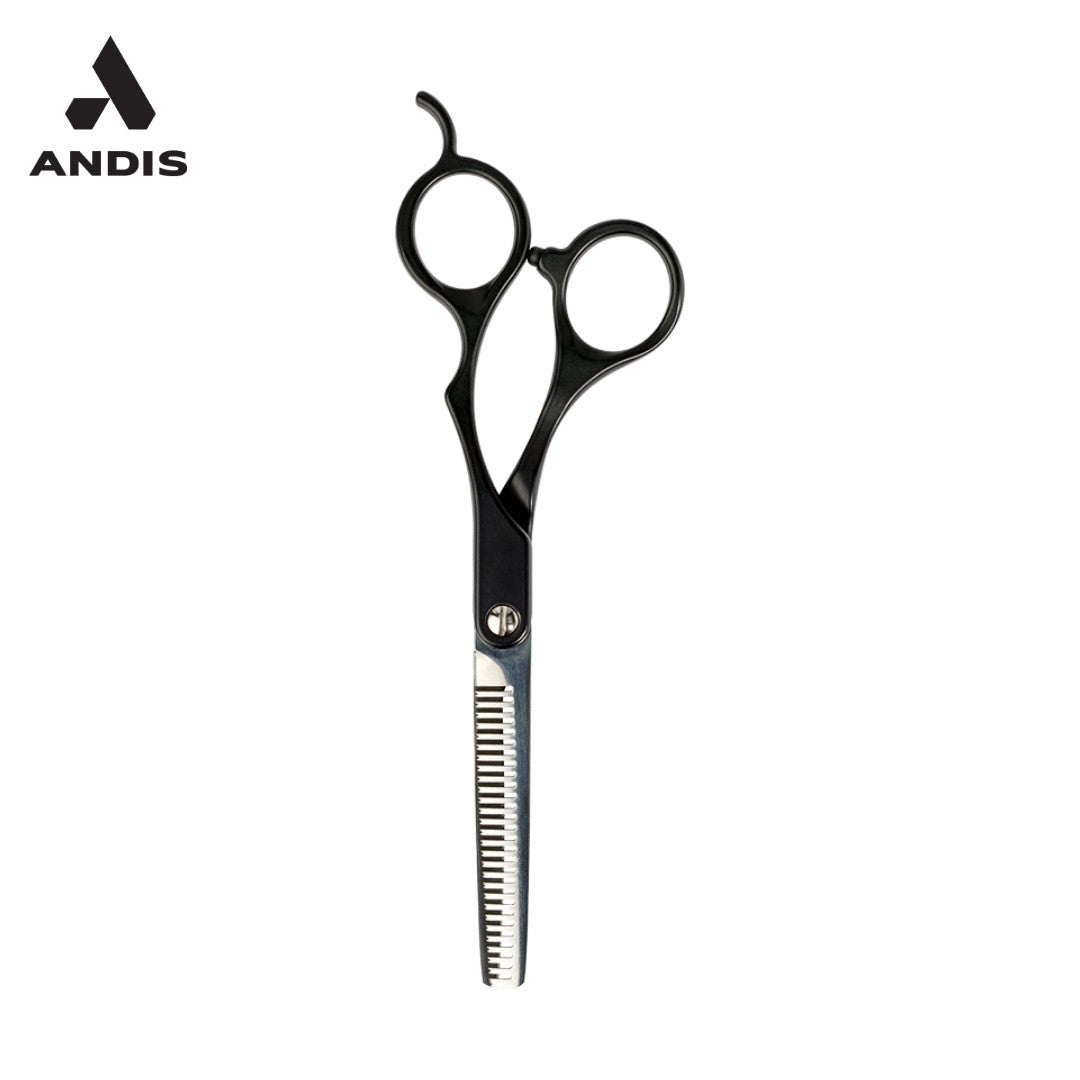 grooming scissors for curly hair, grooming scissors for thick hair, grooming scissors for sensitive skin, grooming scissors for all breeds, grooming scissors for professional groomers, grooming scissors for home use, grooming scissors for beginners, grooming scissors for experienced groomers, Andis Premium 6.5 Thinning Shear, right-handed, sharp and durable thinning shear for professional pet grooming, ideal for thinning and texturizing dog and cat fur, ergonomic right-handed handle for easy use, high-quali