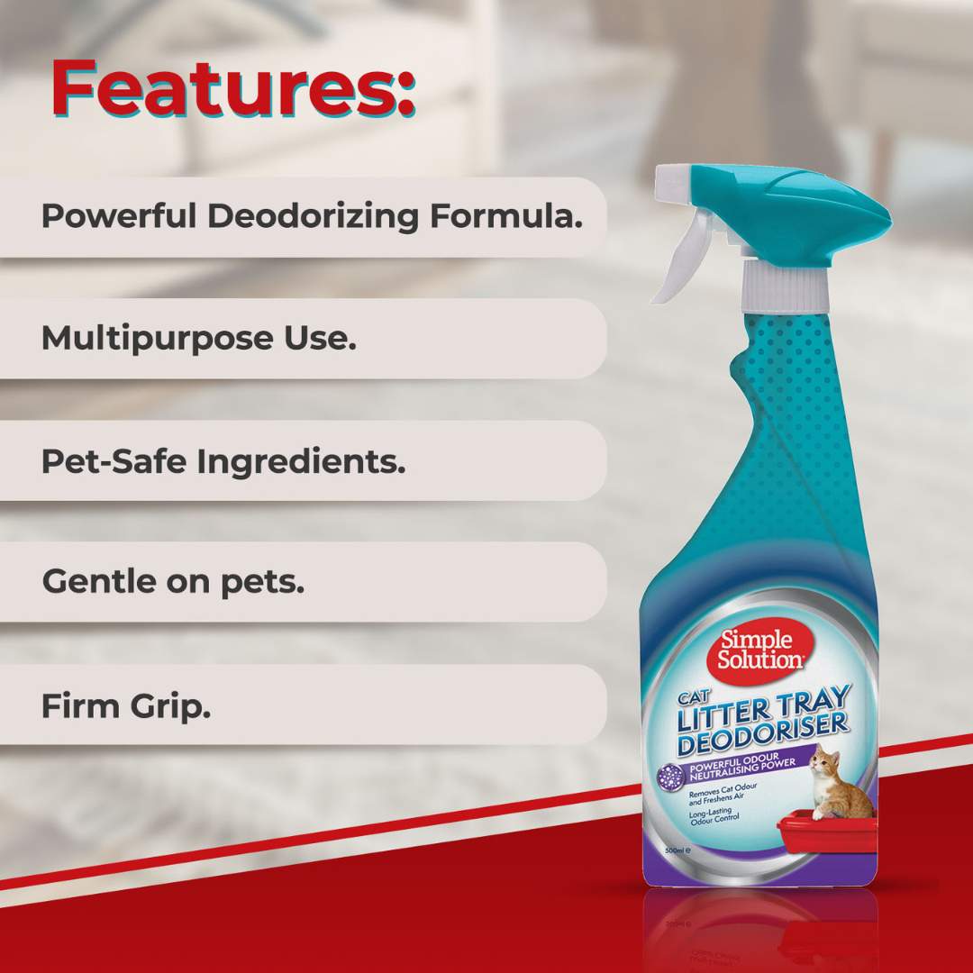 Simple Solution Cat Litter Deodorizer, Long Lasting Odour Control 500ml