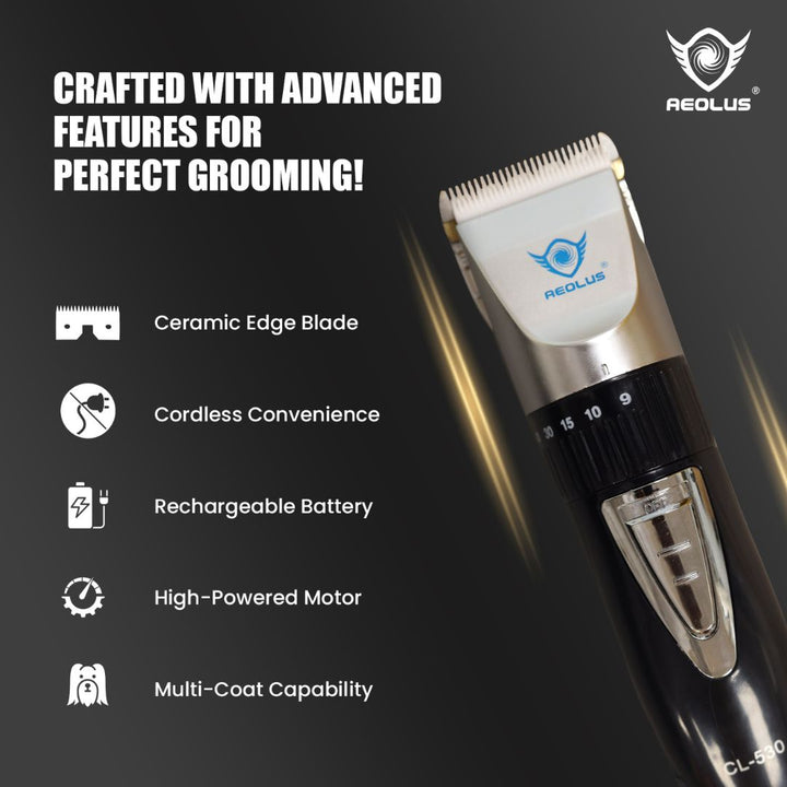 professional pet clippers, rechargeable pet clippers, best clippers for poodle grooming, Aelous Ceramic Edge Cordless Clipper