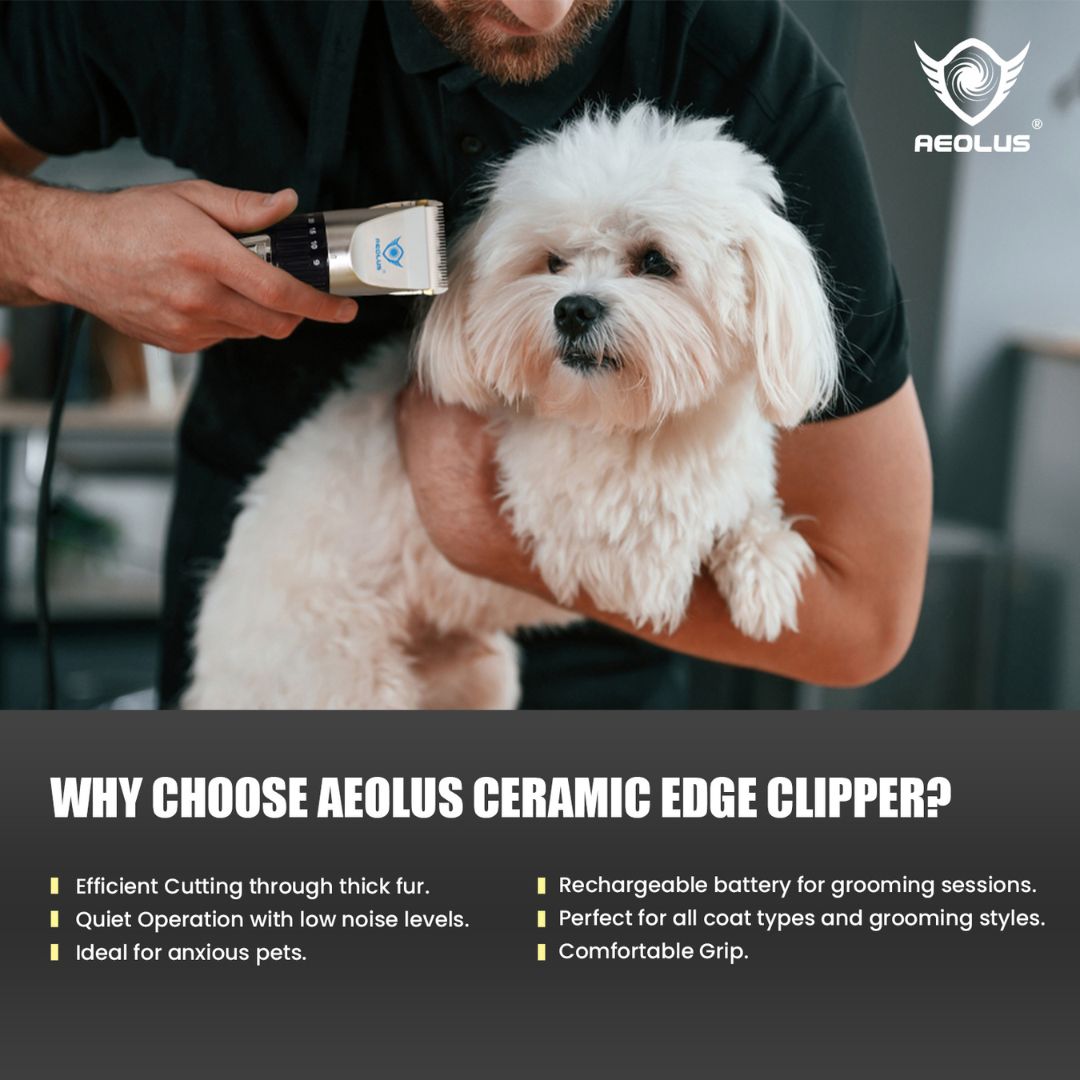 best pet clippers, pet clippers for thick fur, Aelous Ceramic Edge Cordless Clipper, ABK Grooming