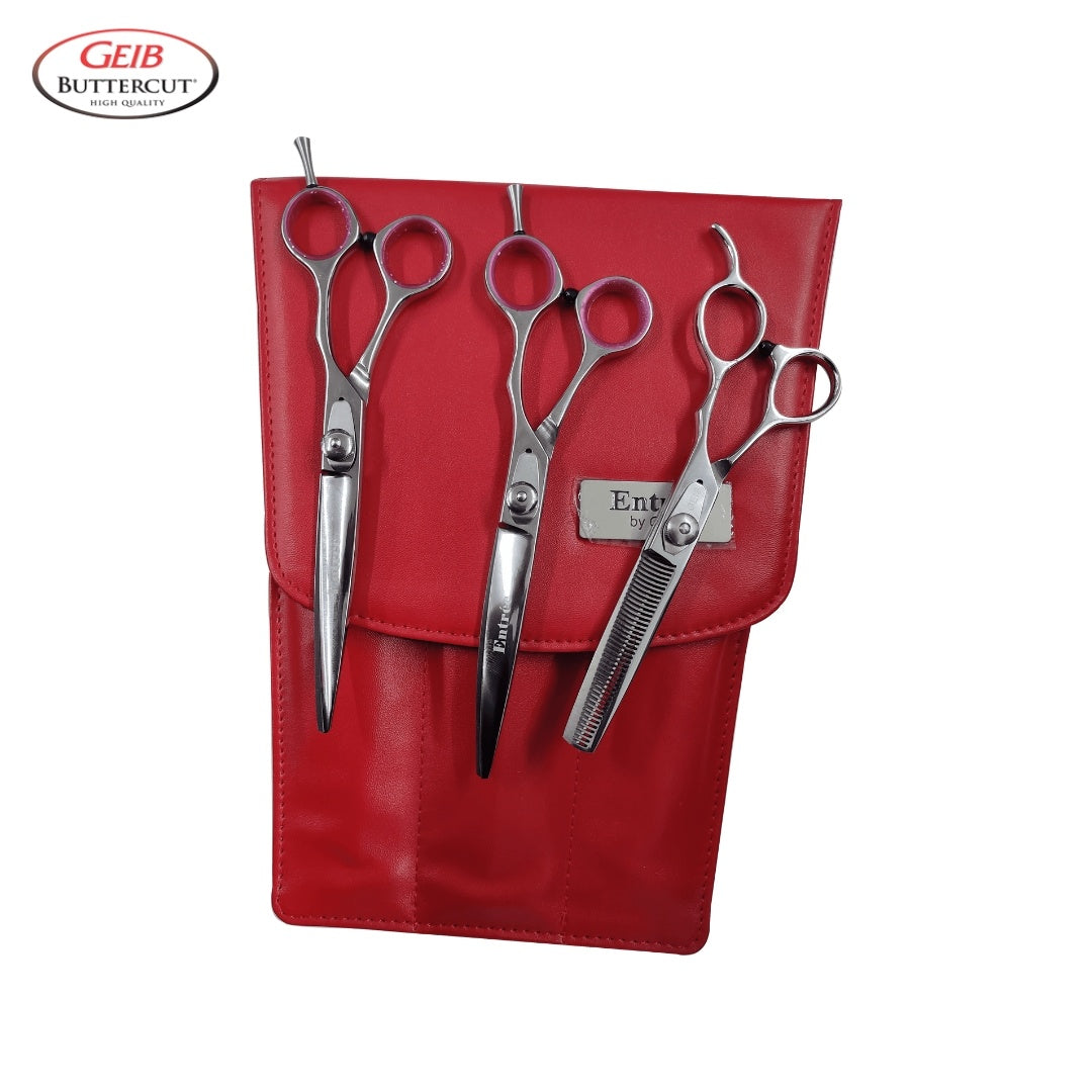 Geib Entree 8.5" 3 Piece Shears Kit (straight, Curved, 40 tooth Thinner)