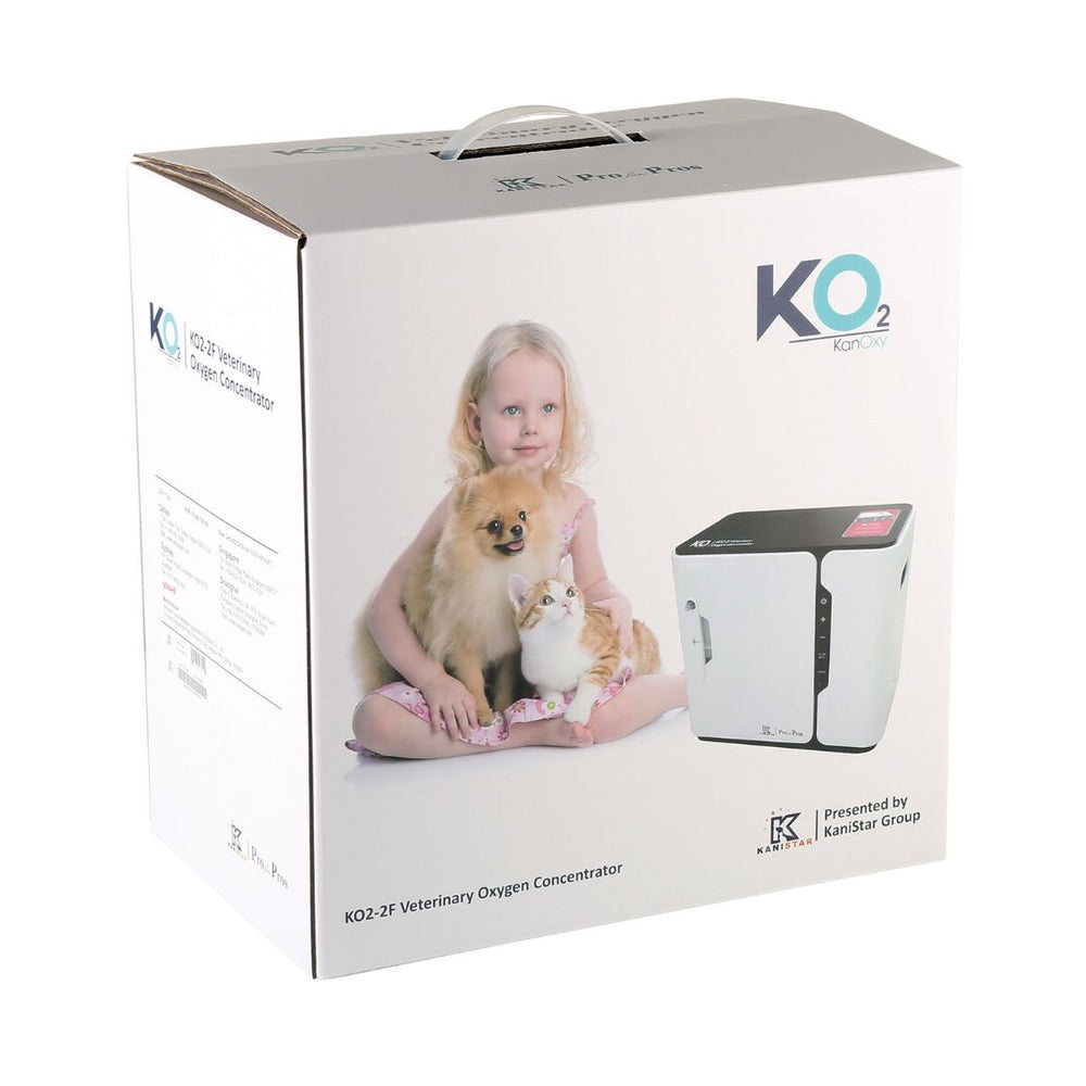 Aeolus KO2-2F Kanoxy Oxygen Concentrator for Animal Clinics (ABK Grooming): An image of the Aeolus KO2-2F Kanoxy Oxygen Concentrator from ABK Grooming. Highlight the compact size and LCD display. Provide reliable oxygen therapy for your animal patients with the Aeolus KO2-2F Kanoxy Oxygen Concentrator! Shop Now at ABK Grooming!