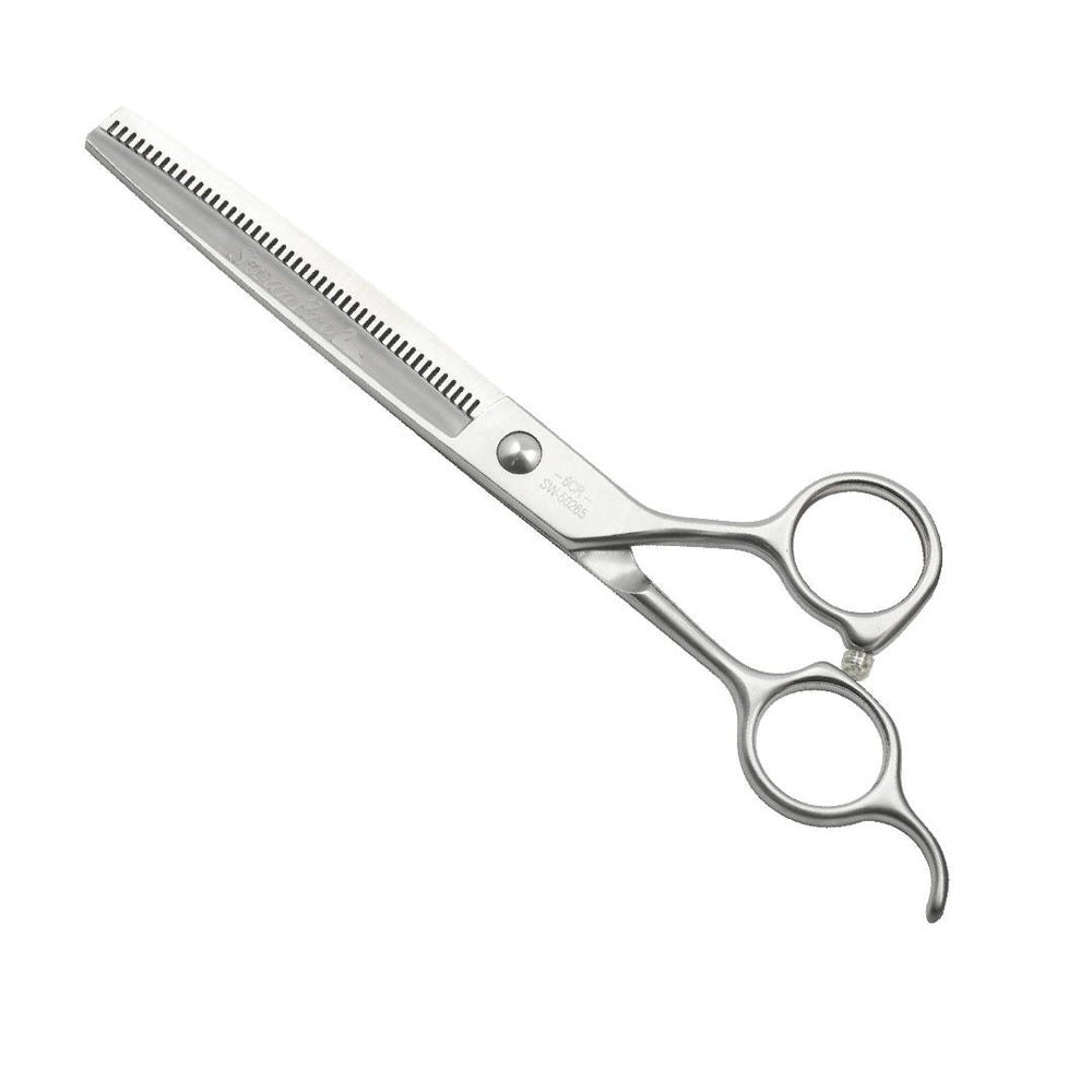 thinning scissors for feathering the edges, thinning scissors for removing bulk without shortening length, thinning scissors for creating movement and flow, thinning scissors for improving airflow