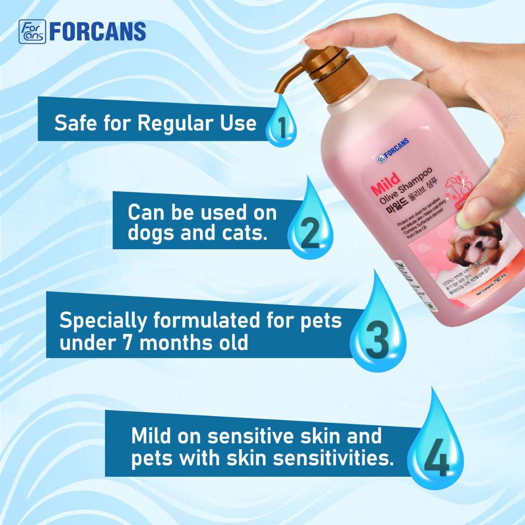 Forcans Mild Olive Shampoo For Dogs, 750 ml