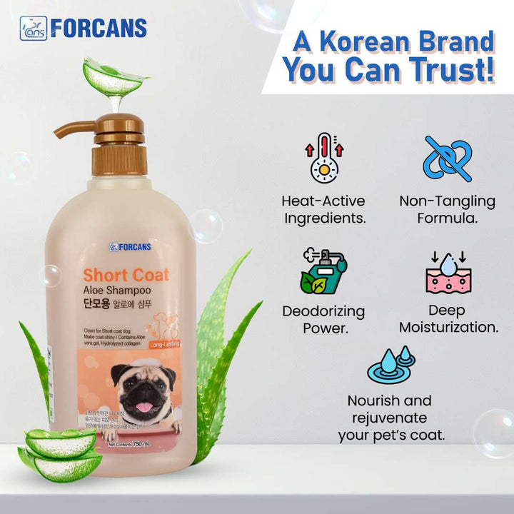 Forcans Short Coat Aloe Dog Shampoo, 750 ml