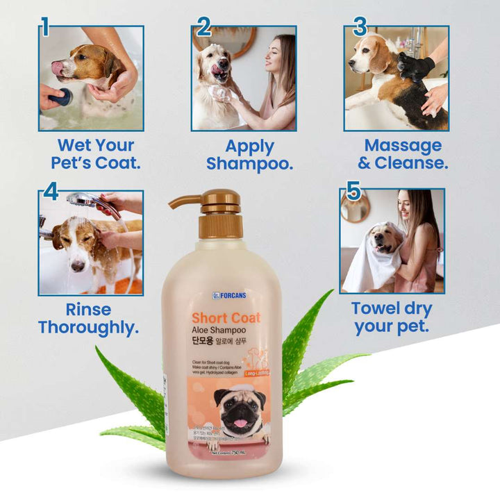 Forcans Short Coat Aloe Dog Shampoo, 750 ml