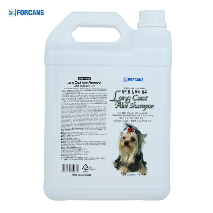 Forcans Long Coat Aloe Dog Shampoo, 4L