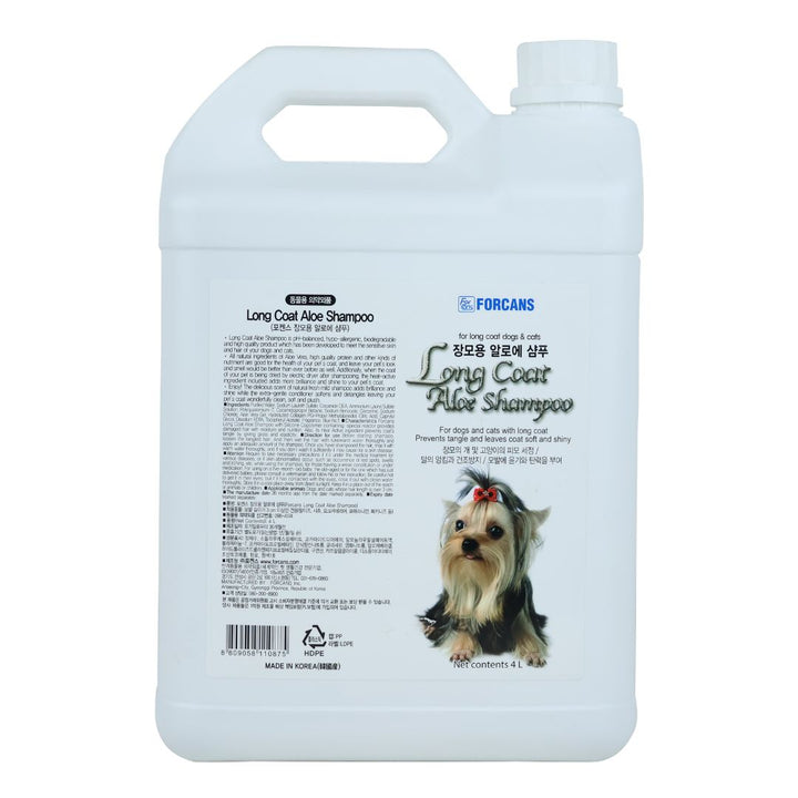 Forcans Long Coat Aloe Dog Shampoo, 4L