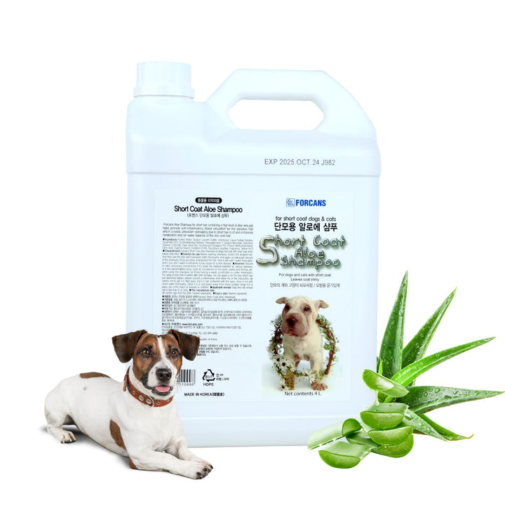 Forcans Short Coat Aloe Dog Grooming Shampoo 4L