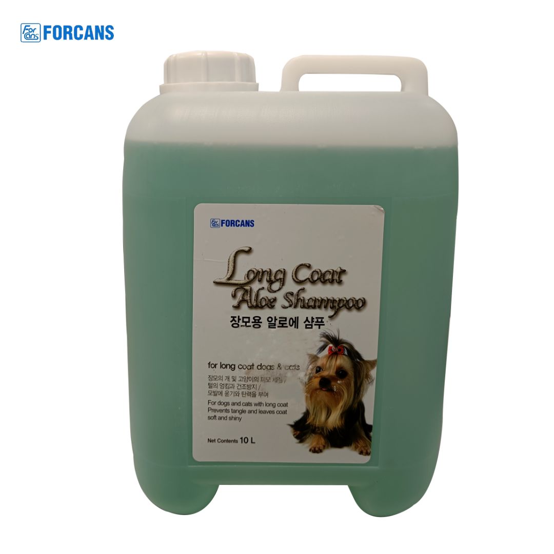 Forcans Long Coat Aloe Dog Shampoo, 10 litre