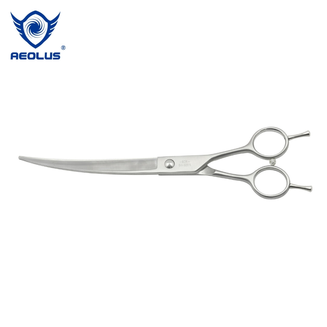 Swan Curved Scissors for Pets - 7.5 inch (Silver)