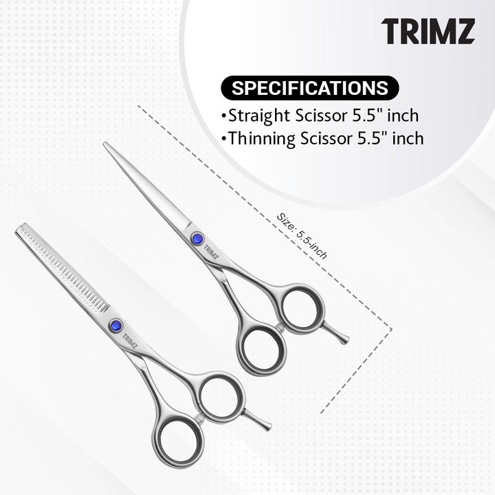 Trimz Scissors Set, 5.5 inches, Sparkling Silver for Grooming Pets, dog grooming scissors set kmart, dog grooming scissors set reviews, dog grooming scissors set uk.