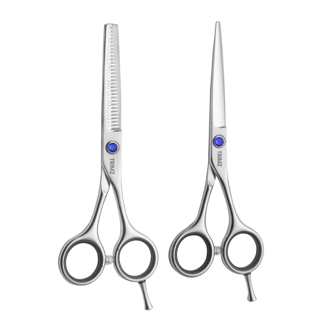 Trimz Scissors Set, 5.5 inches, Sparkling Silver for Grooming Pets