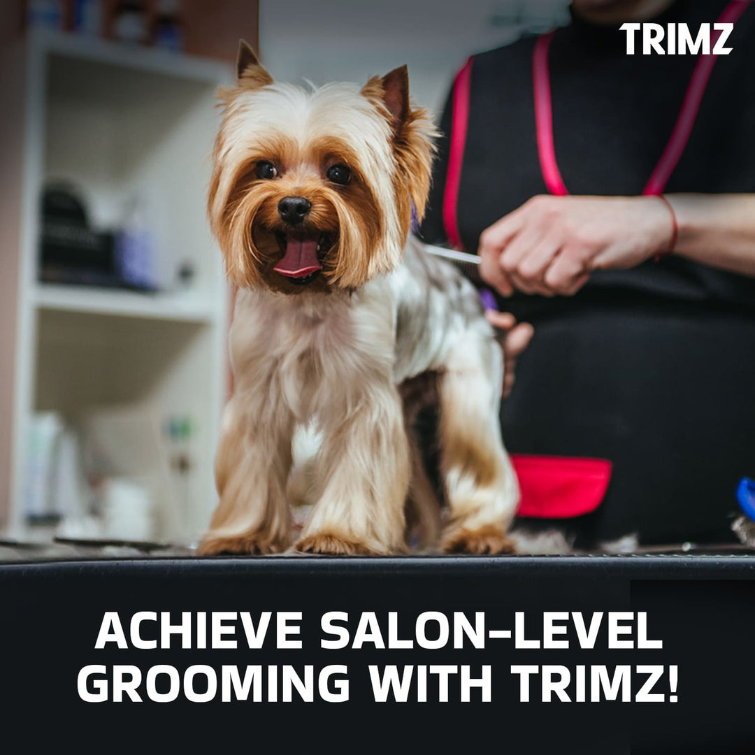 Trimz Professional Grooming Scissors Set 8.5, sharp and durable stainless steel pet grooming scissors, ideal for dogs, cats, and puppies, ergonomic design for easy handling, high-quality scissors for precise trimming and cutting, long-lasting grooming tools for home and salon use, professional-grade shears for all fur types.