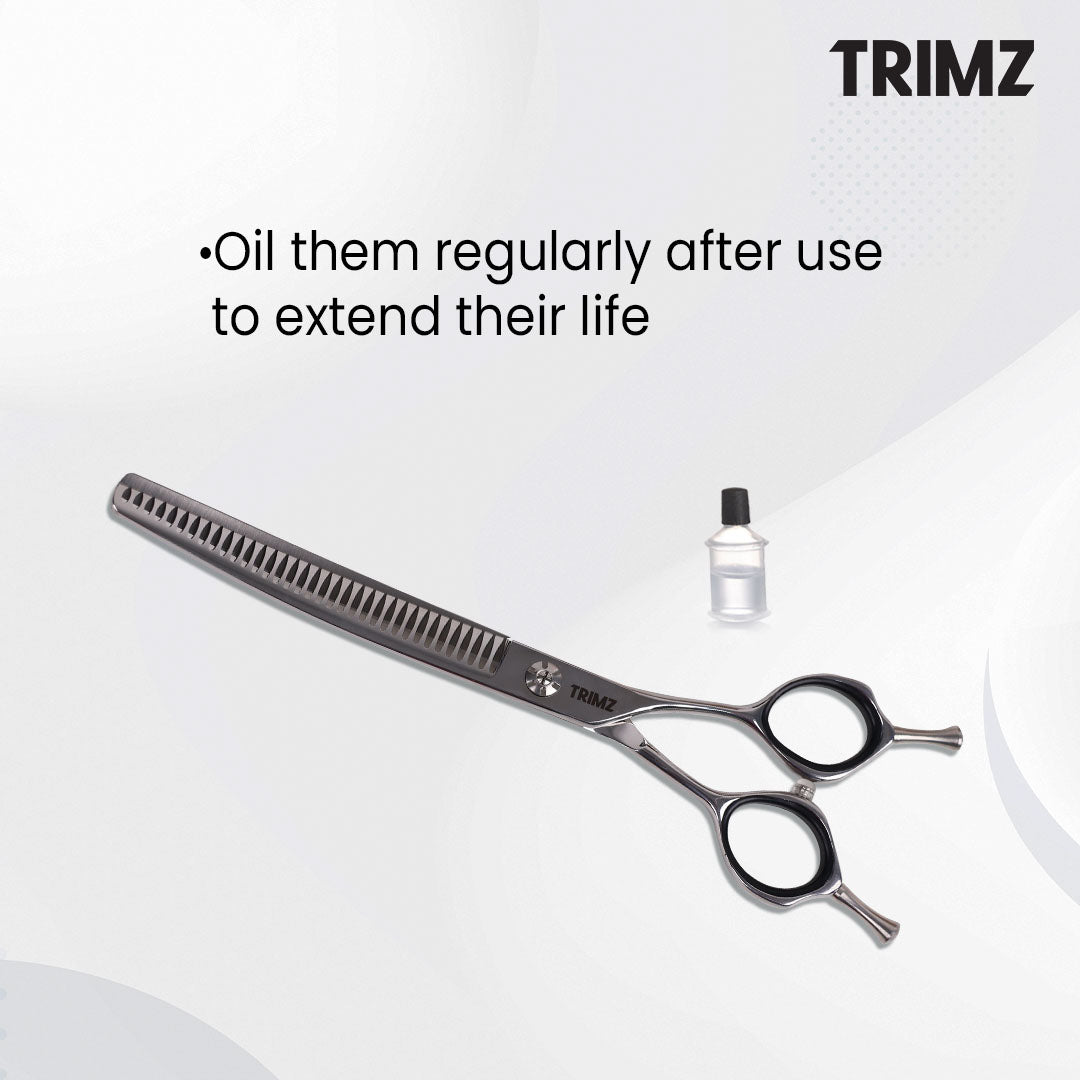 Trimz Dog Grooming Curved Chunker Scissors Kit, 7 Inches, curved dog grooming scissors uk, dog grooming scissors nz, curved grooming scissors for dogs amazon, pet scissors nz, pet scissors cutting, curved pet scissors, pet dog grooming scissors set