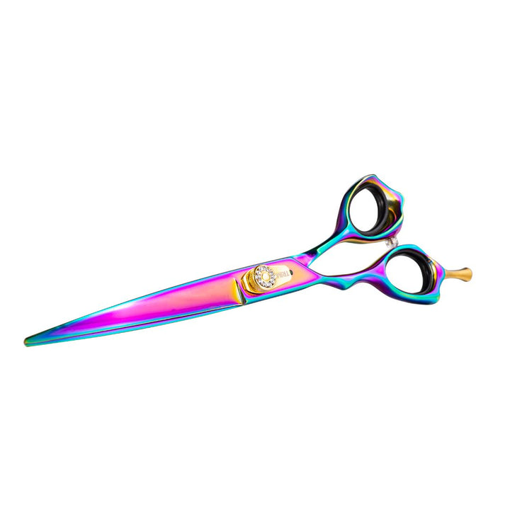 Trimz Left Handed Straight Scissor, 7inch, Rainbow