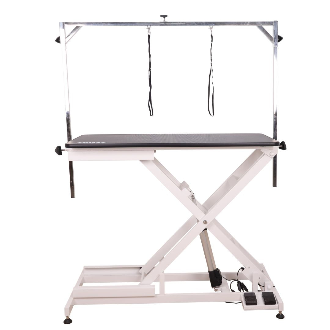 Shop the Trimz Low Electric Lifting Table TZ-808 now! Designed for professional grooming with triple-layered protection, ultra-low height, and adjustable grooming arm. Enhance safety and efficiency in your pet salon.