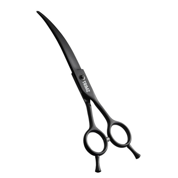 Trimz Premium looking Curved Professional Scissors for Pet Grooming (Black)