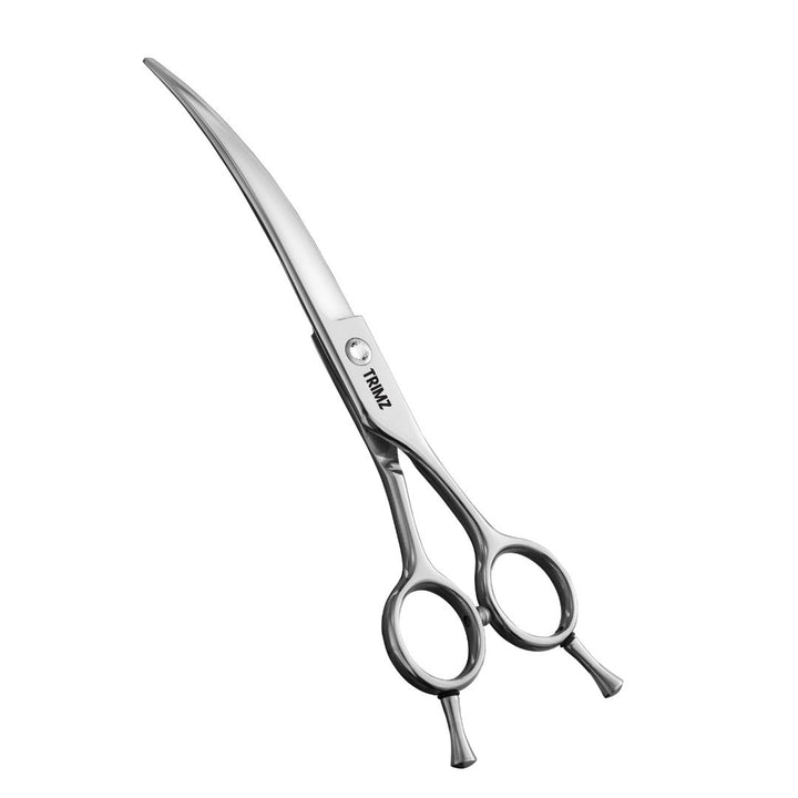 Trimz Premium looking Curved Professional Scissors for Pet Grooming (Silver)