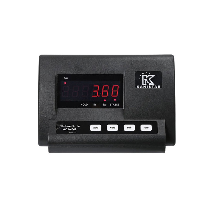 Clear and Easy-to-Read LCD Display on Walk-On Pet Scale (ABK Grooming): Close-up of the large LCD display on an Aeolus Mars Walk-on Animal Weigh Scale from ABK Grooming. Get instant and accurate weight readings for your pet! Shop Now at ABK Grooming!