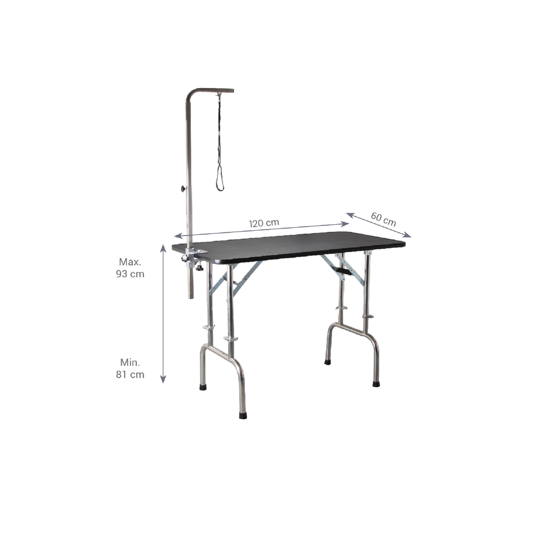 Adjustable height shop grooming table